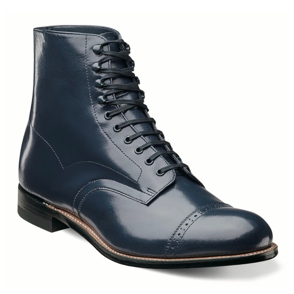 Stacy Adams Madison Cap Toe Boot - Navy